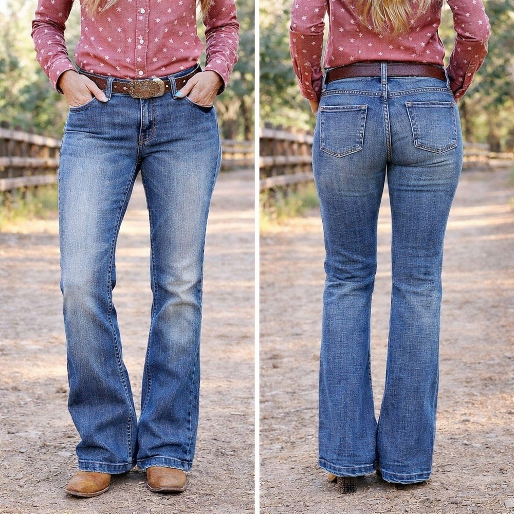 Cowgirl Tuff Co Just Tuff Jeans Womens 36x31 Medium‎ Wash Trouser Bootcut JTTRMW